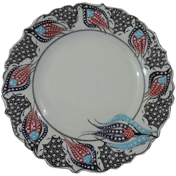 Oğuz Çini 30cm Siyah Kaligrafi Tabağı