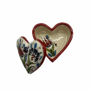 Oğuz Çini 10 cm Dekoratif Ev Süsü Kalp Mücevher Kutusu
