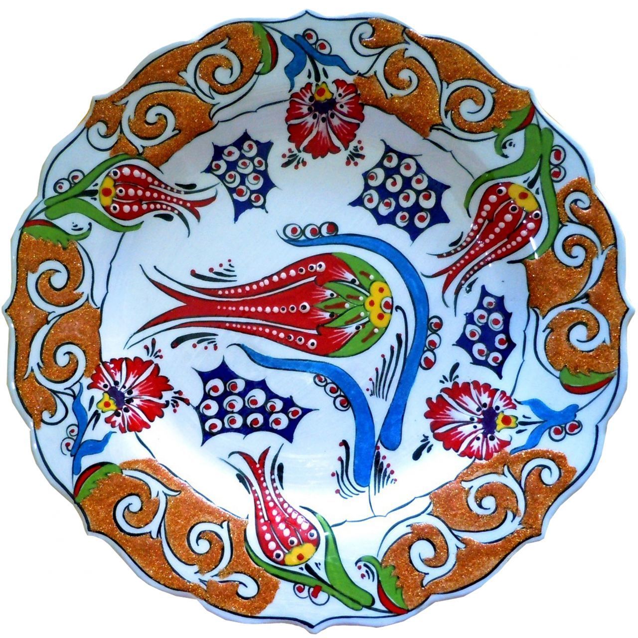 Oğuz Çini  30 CM DESENLİ ÇİNİ TABAK