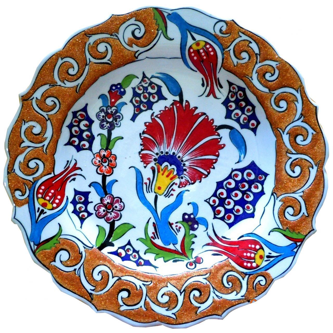 Oğuz Çini 30CM KARANFİL DESENLİ ÇİNİ TABAK