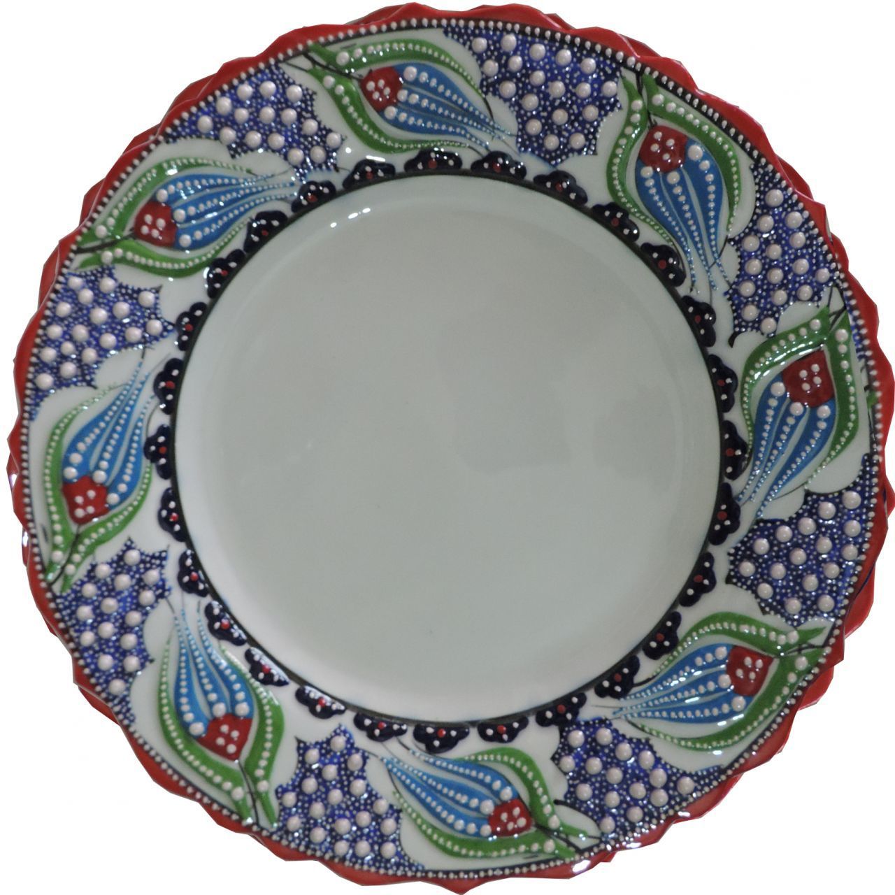Oğuz Çini 30CM KIRMIZI KALİGRAFİ TABAĞI