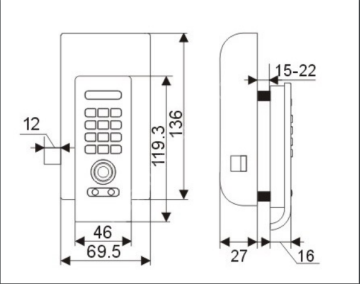 Kale KD050/45-106 Elektronik Kabin Kilidi