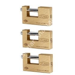 Yuma Kayar Milli Pirinç Asma Kilit PASS SİSTEM / Otomatik / 12 ADET/ 80mm
