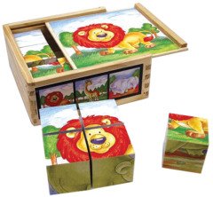 Toptoys Ahşap Safari Hayvanları Küp Puzzle