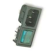 BZM27/Z0000/61B - INLET, IEC, SWITCHED, GREEN