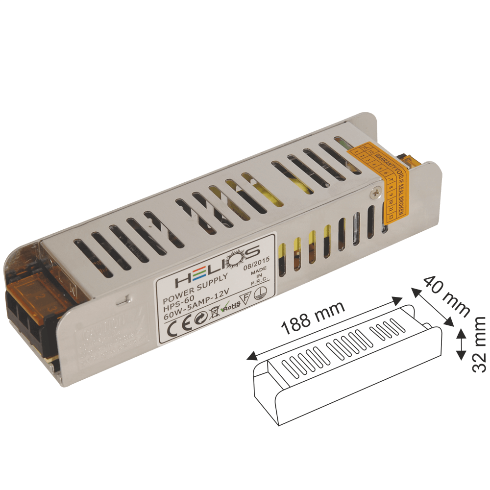 Helios 60W 12V 5A İnce Kasa Adaptör