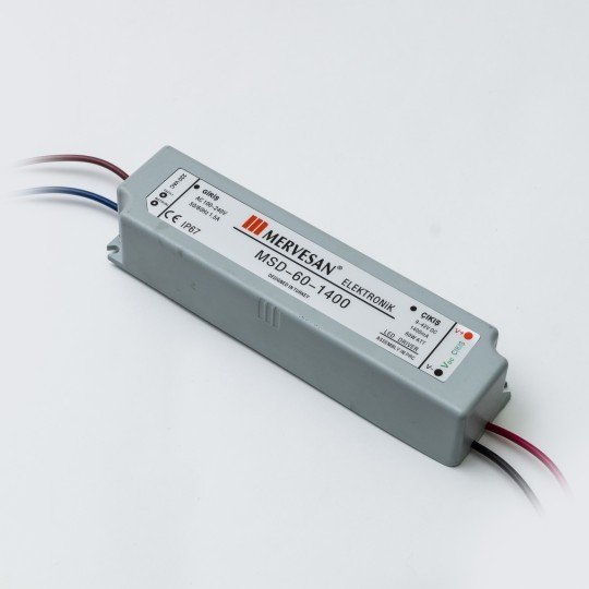 MSD-60-1400 60W 9-42Vdc/1400mA Sabit Akım IP67 Led Sürücü