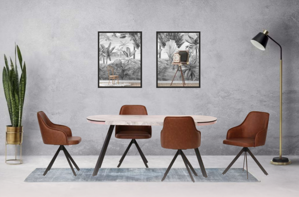 Ledart (Rgb Led Aydınlatmalı) Mutfak Cafe Masası Zenit 180° Mutfak Cafe Sandalyesi
