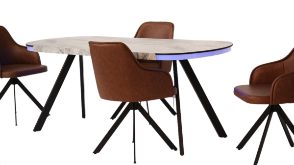 Ledart (Rgb Led Aydınlatmalı) Mutfak Cafe Masası Zenit 180° Mutfak Cafe Sandalyesi