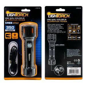 Lightorch LT03145 Şarjlı Alüminyum El Feneri 350 Lümen