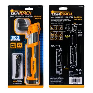 Lightorch LT03146 Şarjlı COB Çalışma Lambası El feneri 300 Lümen