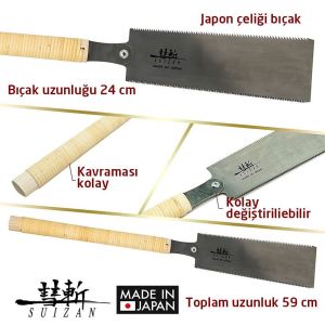 Suizan Ryoba Japon Testeresi Çift Taraflı 24 cm Ahşap Saplı