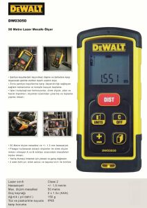 DEWALT DW03050 Lazer Metre 50 mt