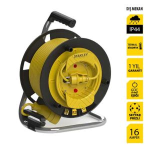 Stanley ST-G3515+2 Makaralı Kablo 35 Mt, 3x1.5mm, 1 Prizli, IP44