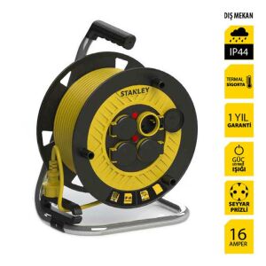 Stanley ST-P-4025 Makaralı Kablo 40 Mt, 3x2.5mm, 4 Prizli, IP44