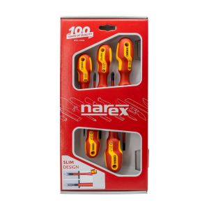 Narex 855101 Slim Serisi Elektrikçi İzoleli Düz/Yıldız Tornavida Takımı 5 Parça