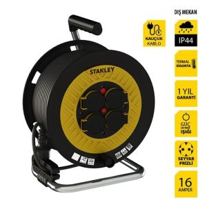 Stanley STP2525RNF Makaralı Kablo Kauçuk 25 Mt, 3x2.5mm, 4 Priz