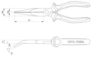 CETA FORM G16-18-0160 1000V İzoleli Eğri Kargaburun 160 mm