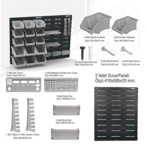 Full DPS35 Duvar Panel Seti, Avadanlık Askı - 35 Parça