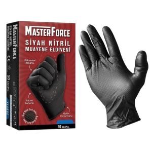 Master Force Siyah Nitril Muayene Eldiveni (L) - 50'li Paket