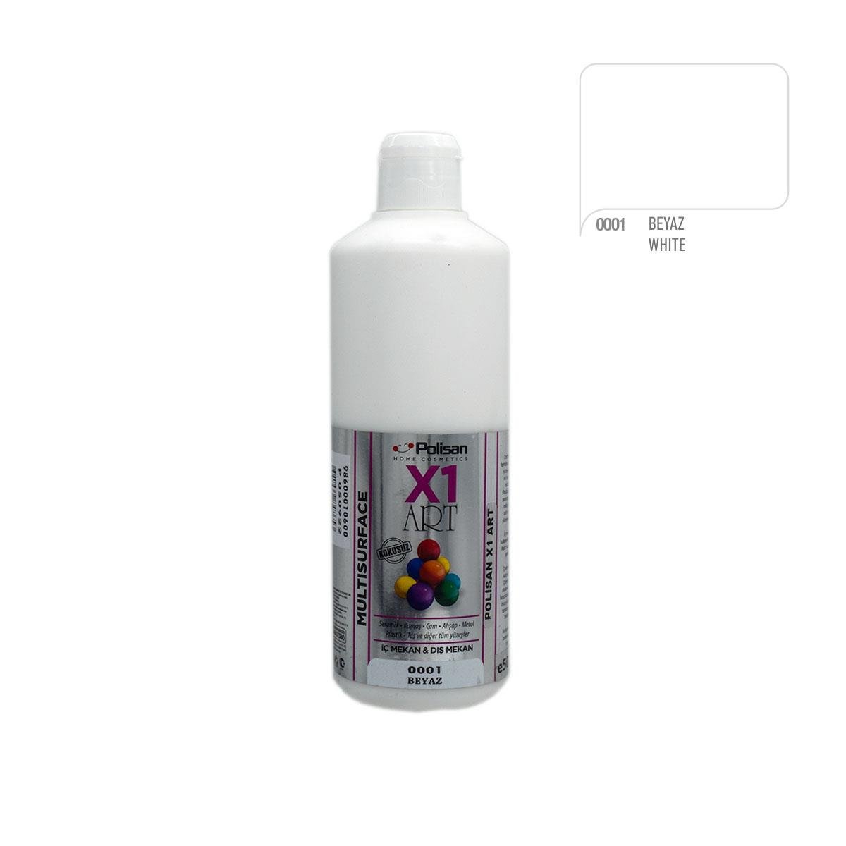 Polisan X1ART Multisurface Hobi Boyası 500ml - 0001 Beyaz