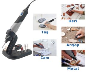 Dremel STYLO+ 2050-10 El Motoru 10 Aksesuarlı + Ürün Tutacağı