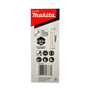 Makita D-61569 28.6 mm Altıgen Şaftlı Sivri Murç Keski 520 mm