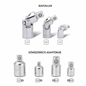 5289 Horusdy SDY-97260 Mafsallı Lokma Adaptör Seti - 7 Parça