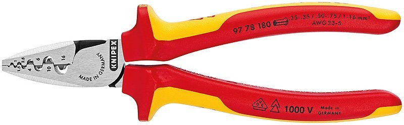 KNIPEX 97 78 180 Yüksük Sıkma Pensi VDE 180 mm