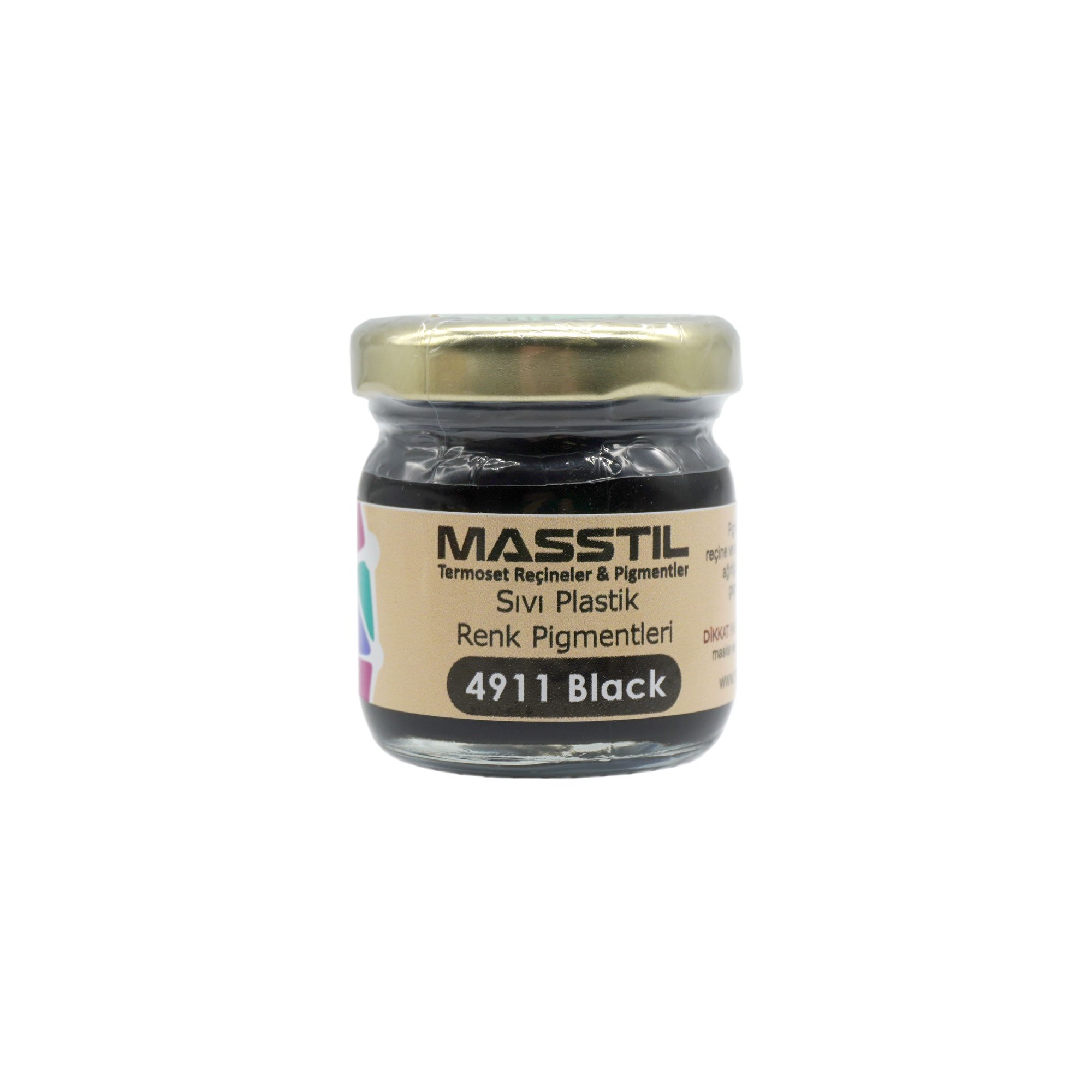 Masstil 4911 Black Sıvı Plastik Renk Pigmenti Siyah 20 gr