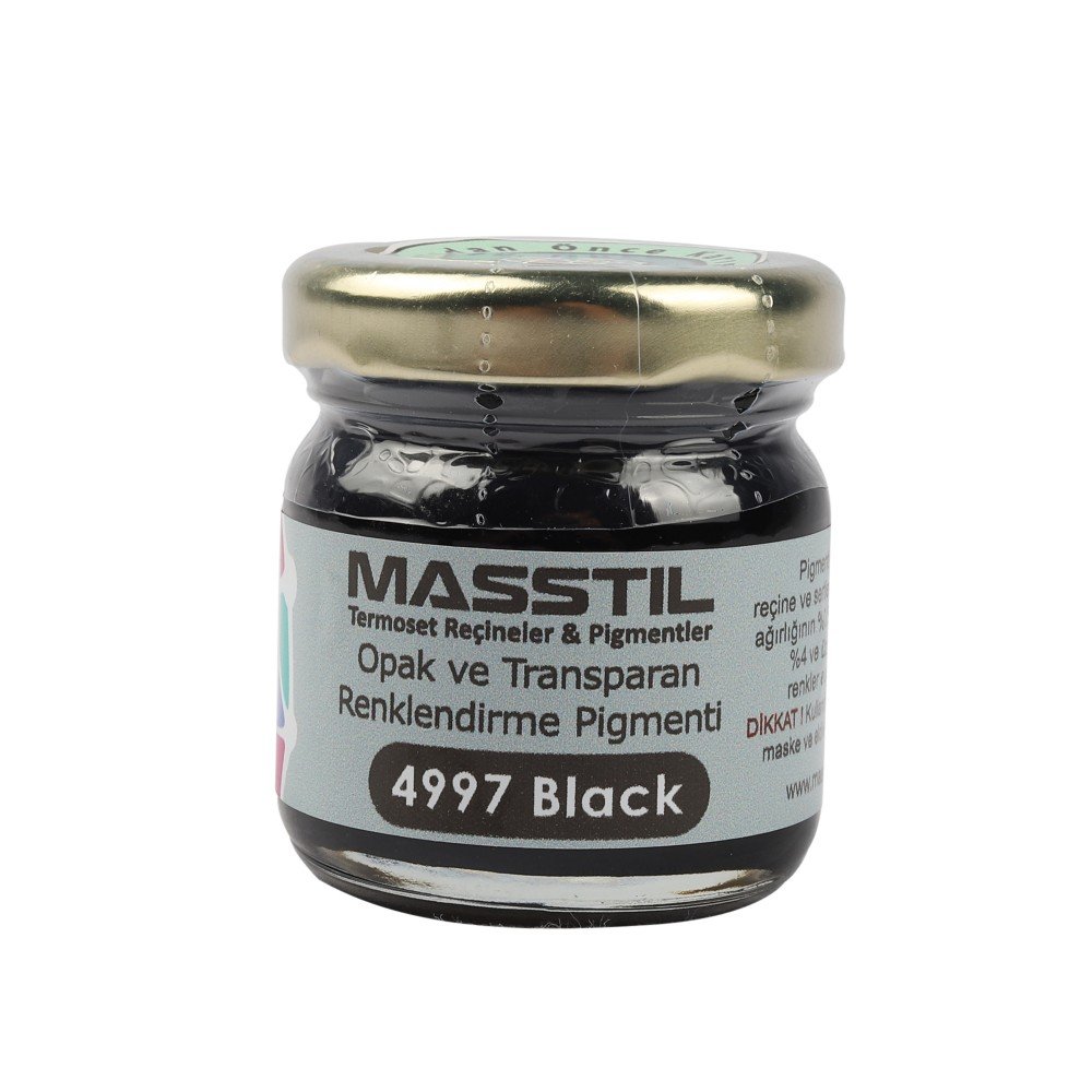 Masstil 4997 Black Opak ve Transparan Renk Pigmenti Siyah