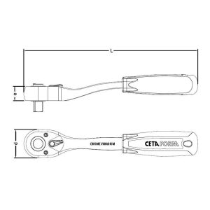 Ceta Form C21-14N 1/2'' Düğmeli Cırcır Kolu (Açılı Gövde)