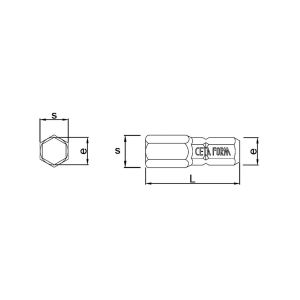 Ceta Form CB/516HX05 5/16'' Darbeli Allen Bits Uç 5x30 mm