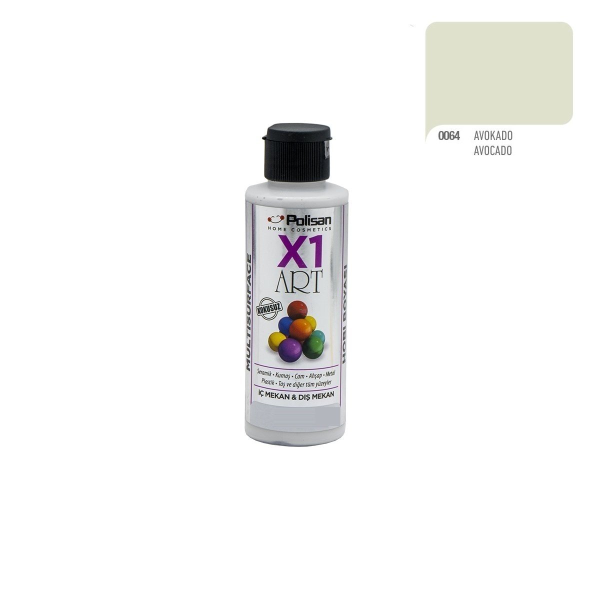 Polisan X1ART Multisurface Hobi Boyası 120ml - 0064 Avokado