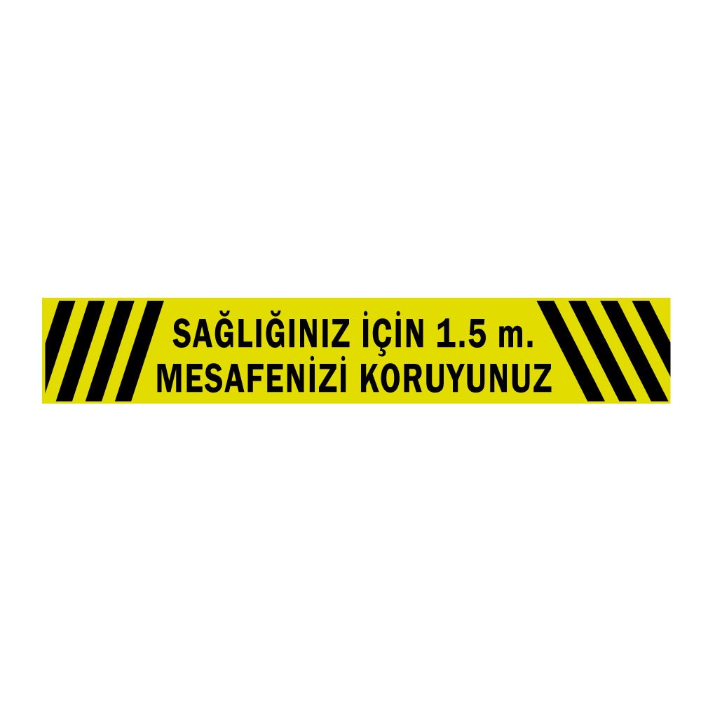 Sosyal Mesafe Koruyun Uyarı İkaz Zemine Yapışır Sticker Model 1