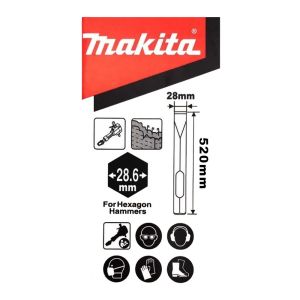 Makita D-61575 28.6 mm Altıgen Şaftlı Yassı Keski 520 mm