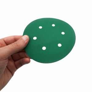 Yeşil Esnek Cırtlı Disk Zımpara 150 mm 6 Delikli 80 Kum