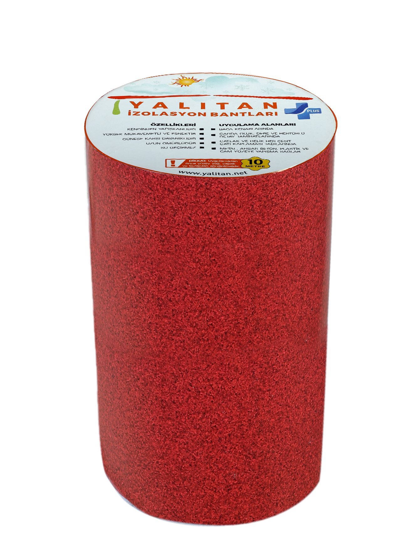 Yalıtan Plus Arduazlı Çatı İzolasyon Şıngıl Mahya Bandı 50cmx10mt Kırmızı