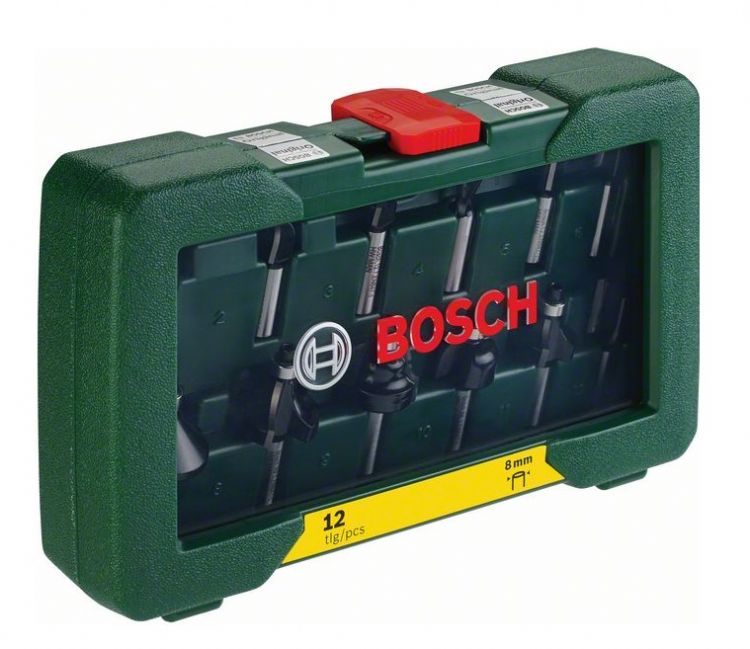 Bosch 2607019466 Ahşap Freze Uç Seti 12 Parça 8 mm Sap