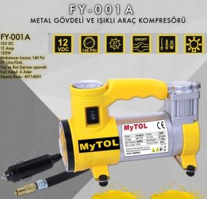 MyTOL FY-001 A Mini Metal Gövdeli Hava Kompresörü Lastik Şişirme