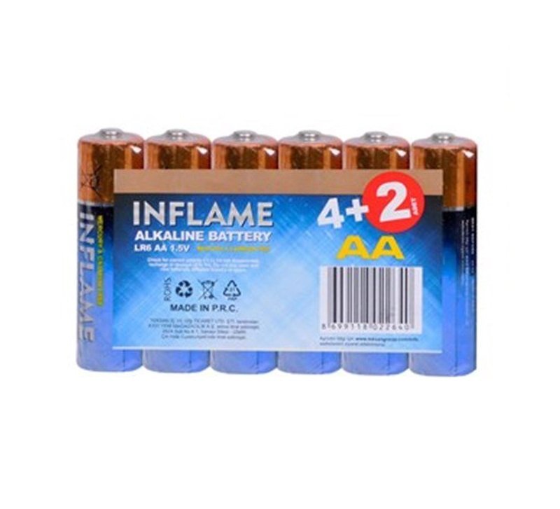 Inflame AA Kalem Pil (4+2) 6'lı Paket
