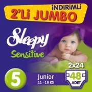 Sleepy Sensitive 2'li Jumbo Junior 5 Beden 48 Adet (11-18 Kg)