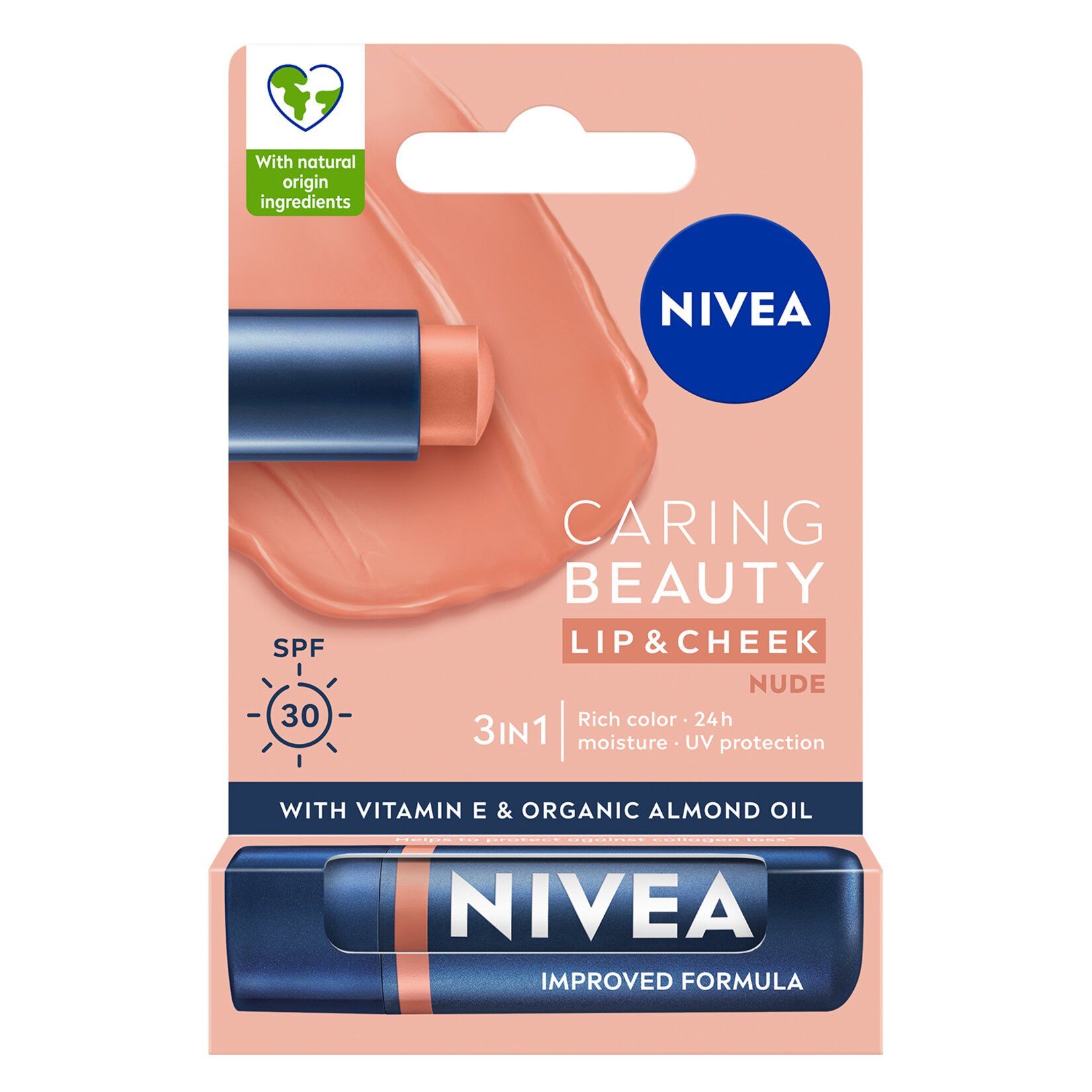 Nivea Renkli Dudak Bakım Kremi Mercan 4,8 g SPF30 Doğal E Vitamini Dudak ve Yanaklar İçin