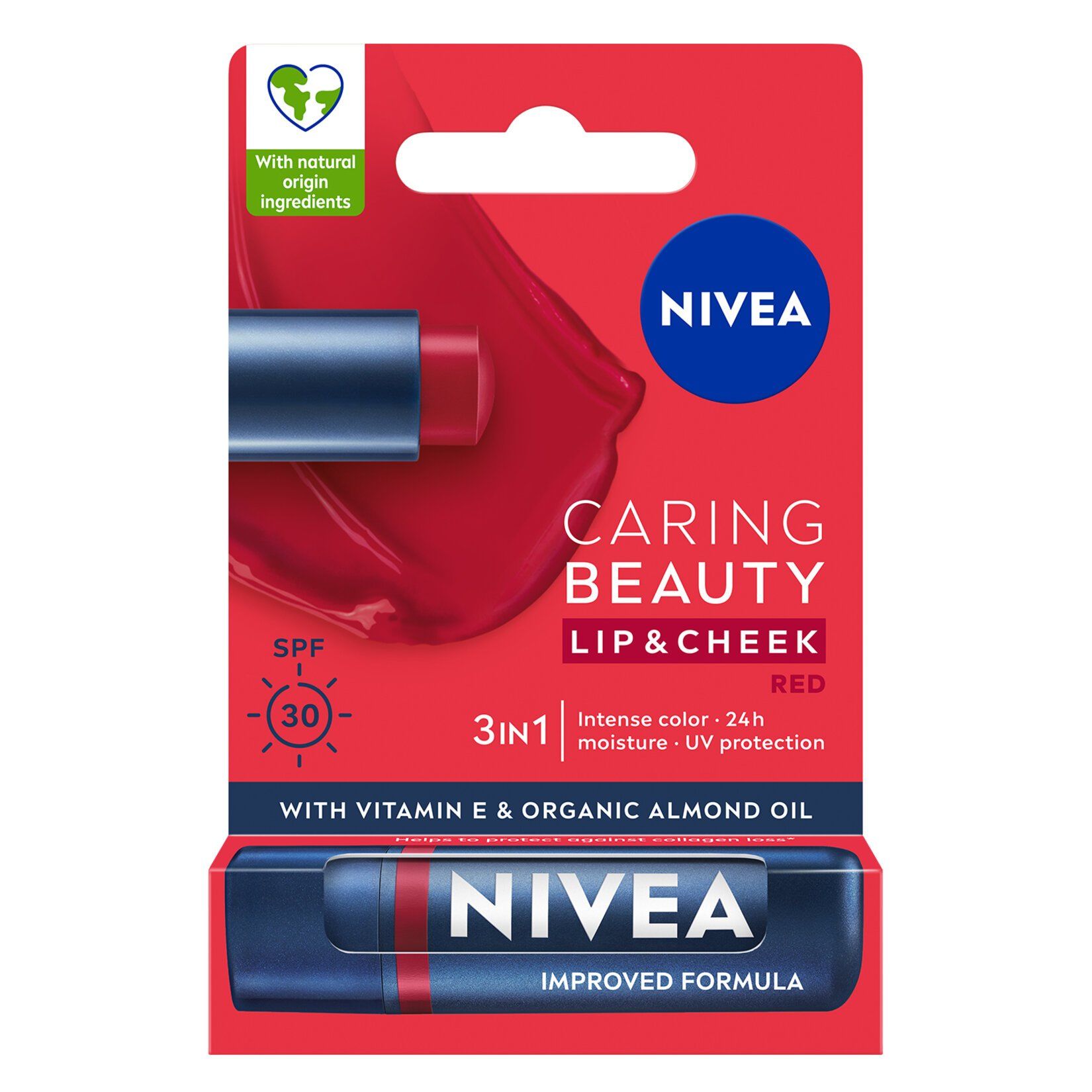 Nivea Renkli Dudak Bakım Kremi Kırmızı 4,8 g SPF30 E Vitamini Dudak ve Yanaklar İçin