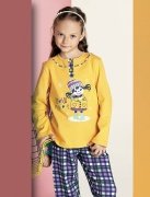 Elsima Kız Çocuk Pijama Takımı - Hardal
