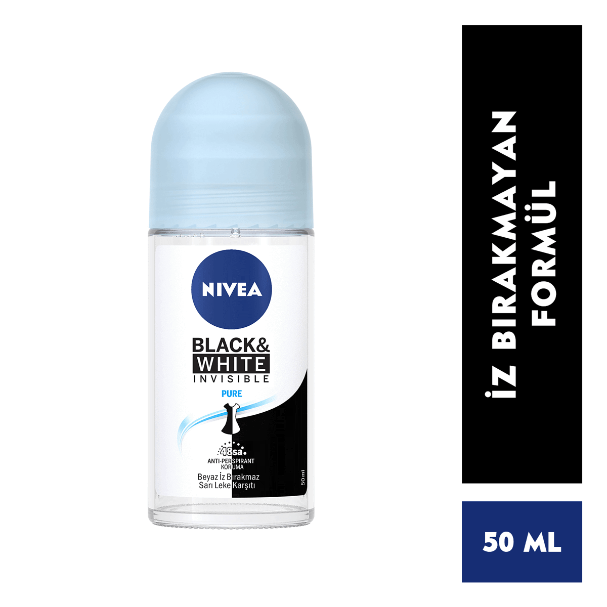 Nivea Roll-On Black & White Pure 50 ml Bayan