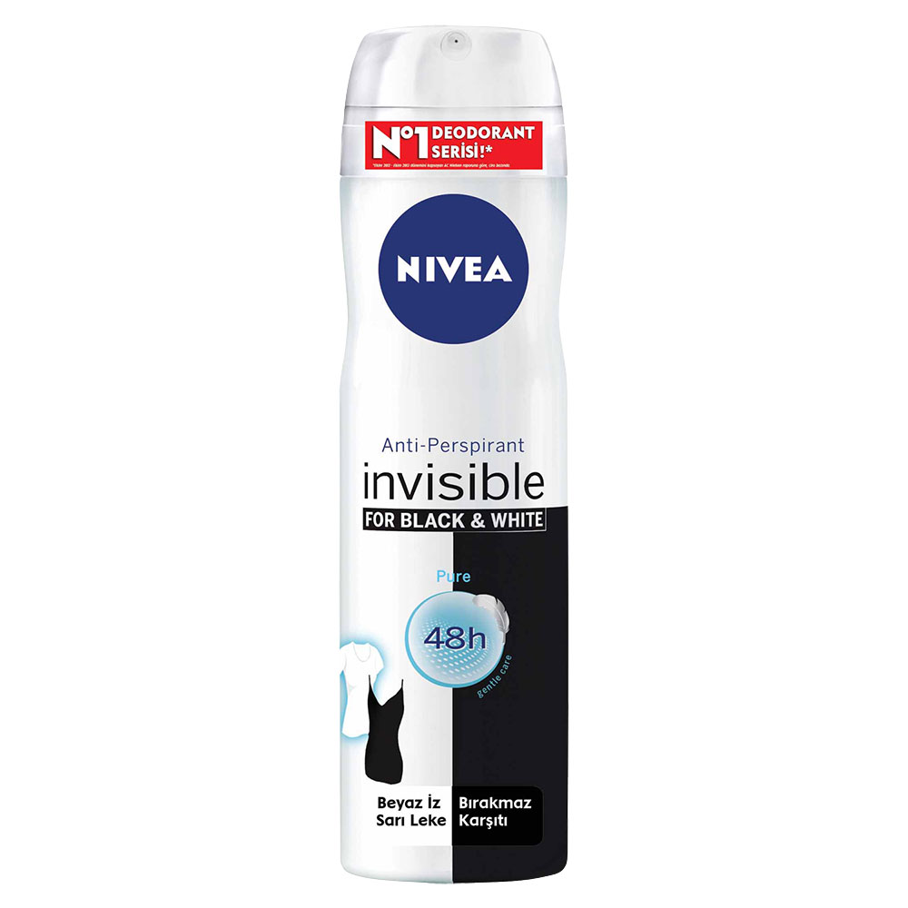 Nivea Deodorant Sprey Black&White Pure 150 ml Kadın