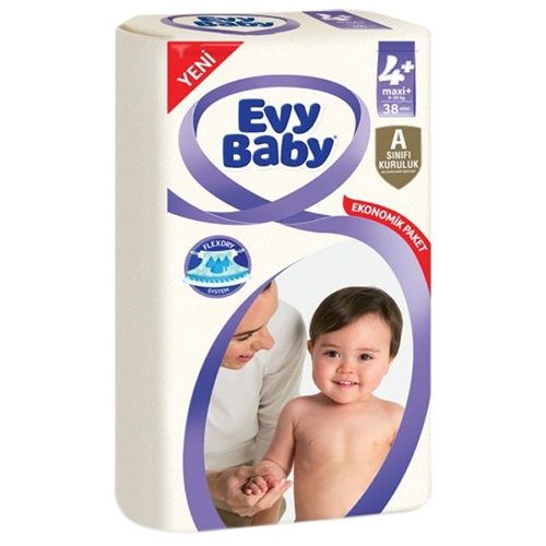 Evy Baby Bebek Bezi 4+ Beden Maxi Plus Jumbo Paket 38 Adet