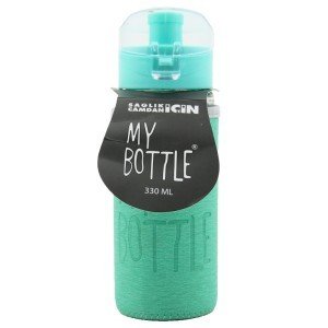 My Bottle Deri Kılıflı Cam Matara 330 ml - Yeşil