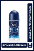 Nivea Men Erkek Roll On Deodorant Fresh Active 50 ml,48 Saat Anti-perspirant Koruma